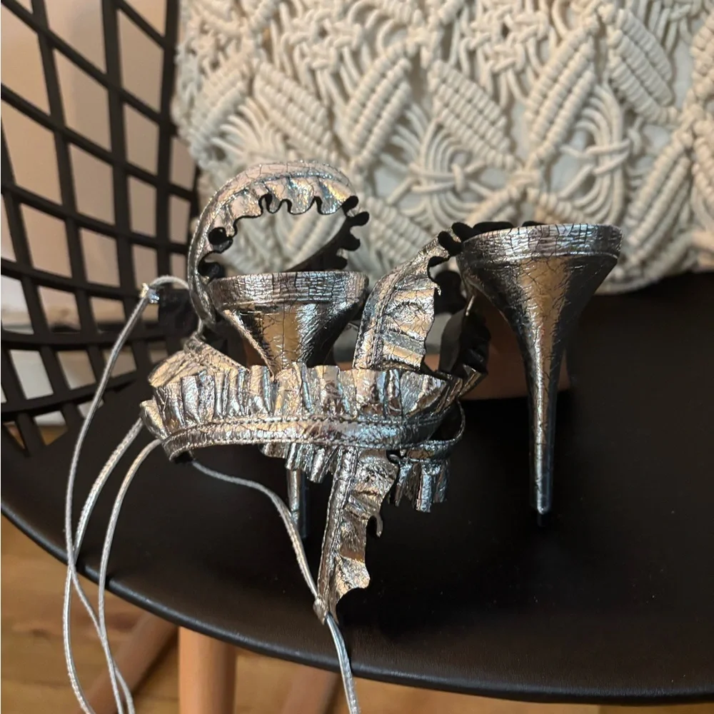 SCHUTZ Silver Glamorous Sandals - Picture 10 of 10